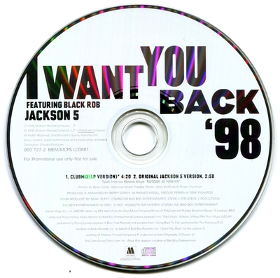 1998-THE JACKSON FIVE-I WANT YOU BACK '98-2 TRACKS-EU PROMO CDSINGLE